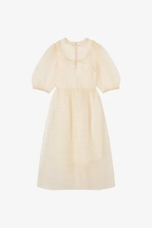 LK Bennett Maddie Ruffle-trim Pintuck Silk Midi Dress