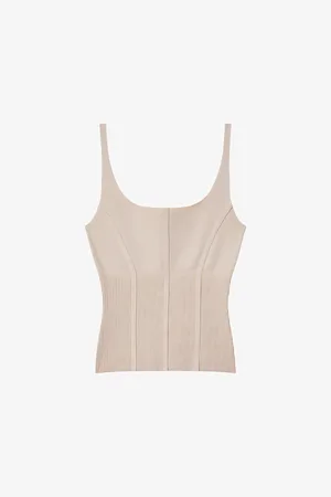 Reiss Verity Exposed-seam Stretch-knitted Top