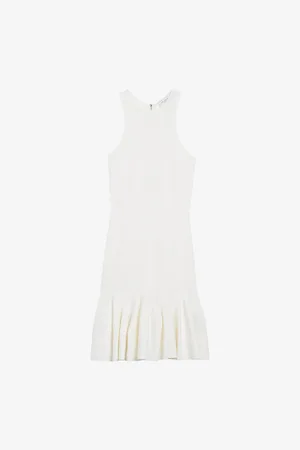 Ted Baker Elzaaa Racer-back Fluted-skirt Stretch-knit Mini Dress