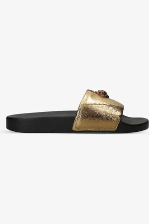 Kurt Geiger Meena Eagle Metallic Faux-leather Sliders