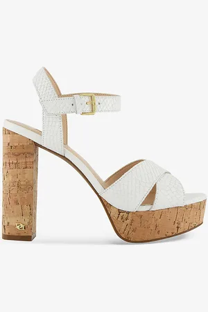 Dune Jealous Cross-strap Croc-embossed Leather Platform Sandals