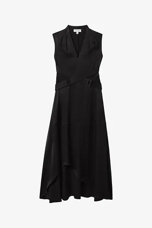 Reiss Raya Cross-belt Woven Midi Dress