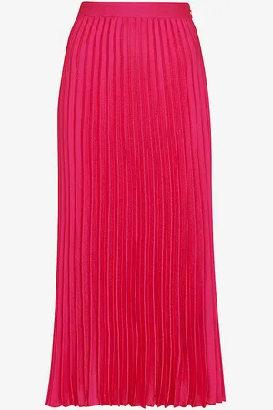 Whistles Katie Pleated Stretch-woven Midi Skirt