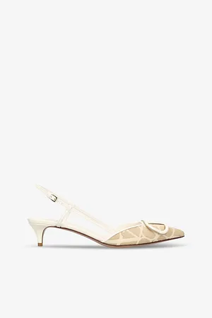 VALENTINO GARAVANI Vlogo Slingback Raffia Heeled Courts