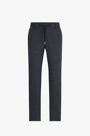 HUGO BOSS Elasticated-waist Straight-leg Cotton-jersey Trousers