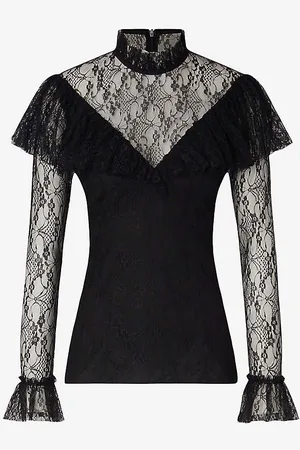By Malina Joelle Ruffle Lace Top