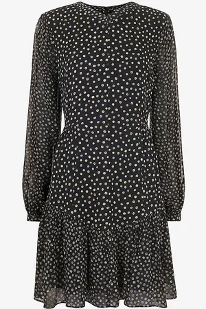 Whistles Speckled Polka-dot Woven Mini Dress
