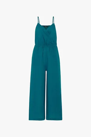 Whistles Wrap-front Sleeveless Linen and Cotton-blend Jumpsuit
