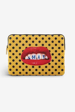 SELETTI Wears Toilerpaper Mouth-print 13” Canvas Laptop Case 34cm X 25cm