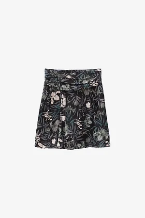 IKKS Floral-print Pleated Mid-rise Woven Mini Skirt