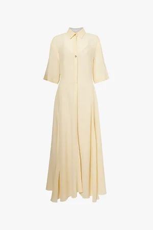 Victoria Beckham Panelled Flared-hem Woven Maxi Dress