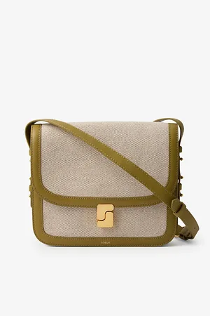 Soeur Bellissima Maxi Cotton and Leather shoulder Bag