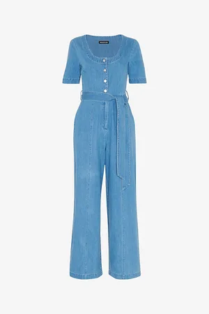 Whistles Freyja Scoop-neck Denim Jumpsuit