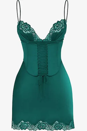 House Of Cb Soraya Lace-trimmed Satin Mini Dress
