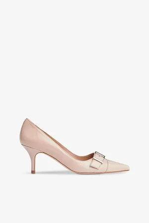 LK Bennett Billie Buckle-embellished Patent-leather Heeled Courts