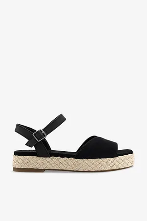 TOMS Abby Ankle-strap Leather and Woven espadrille Sandals