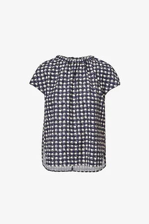 Max Mara Licia Abstract-pattern Cotton-poplin Top