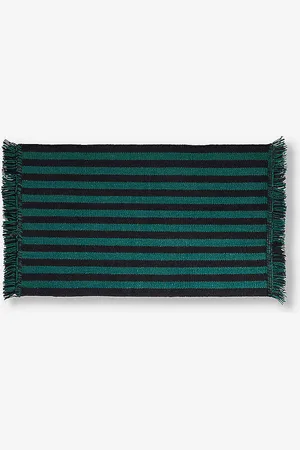 Hay Stripes and Fringed Wool Cotton-blend Rug 95cm X 52cm