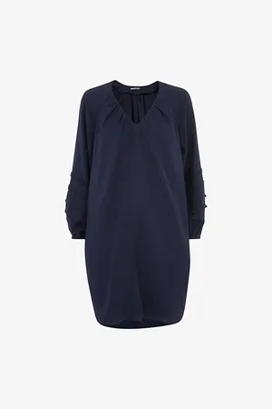 Whistles Grace V-neck Relaxed-fit Woven Mini Dress