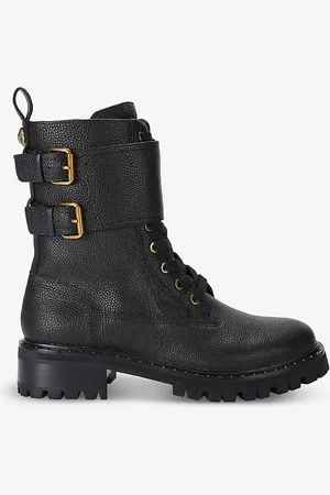 Kurt Geiger Brooke Buckle-embellished Leather Ankle Boots