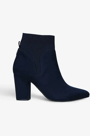 Kurt Geiger Tobi2 Heeled Knitted and Vegan-suede Ankle Boots