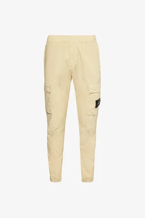 Stone Island Logo-badge Tapered-leg Stretch-cotton Cargo Trousers