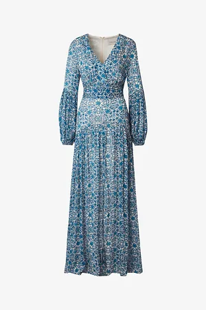 By Malina Alicia Floral-print V-neck Woven Maxi Dress
