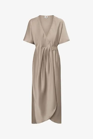Twist & tango Shana Wrap-tie Satin Midi Dress