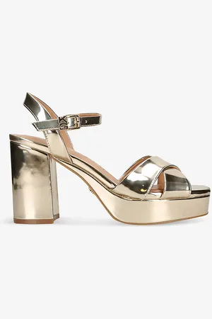 Kurt Geiger Fenix Cross-strap Heeled Faux-leather Sandals