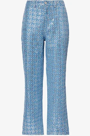 Amy Lynn Bambi Sequin-embellished Straight-leg Mid-rise Jeans