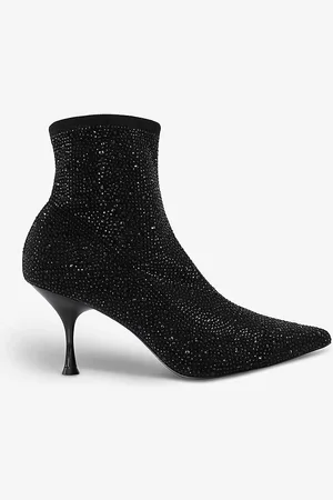 Dune Onslowe Diamante-embellished Stretch-woven Ankle Boots