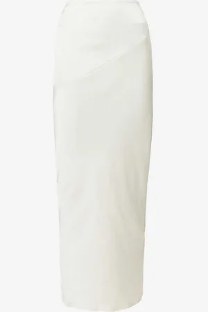 House Of Cb Colette Slim-fit Low-rise Satin Midi Skirt