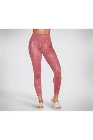 SKECHERS GoSculpt Leopard Print High Waisted Gym Leggings in Dark Pink