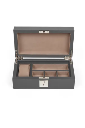 SMYTHSON Lockable Watch and Cufflink Box in Panama