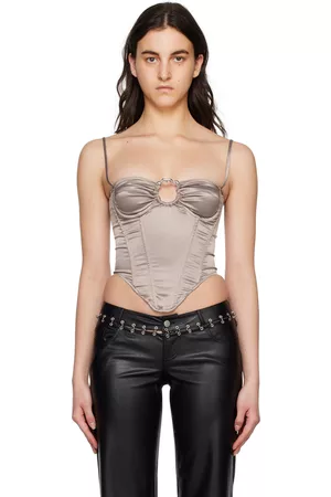 Miaou Black Hannah Jewett Edition Flux Faux-Leather Corset Miaou