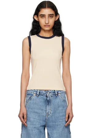 oscar de la renta white tank top (built in bra)