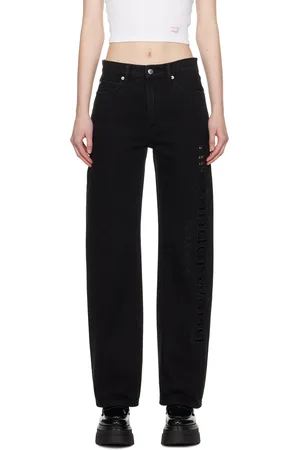 Alexander Wang - Black & Charcoal Striped Coated Straight Leg Jeans Sz –  Current Boutique