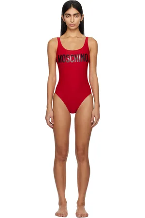 Moschino shoulder-logo Belted Swimsuit - Farfetch