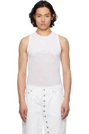 Jean Paul Gaultier White Flock Tattoo Tank Top