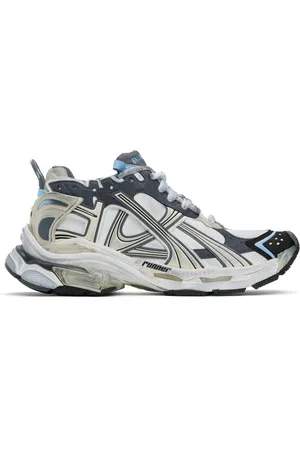 Balenciaga White & Gray Runner Sneakers
