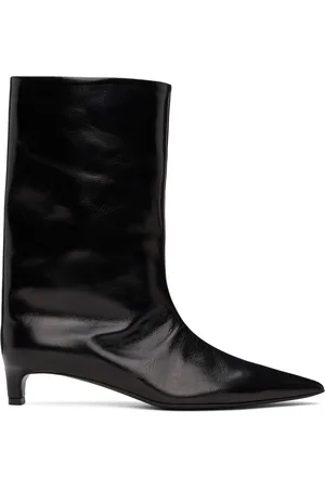 Jil Sander Black Leather Heeled Boots