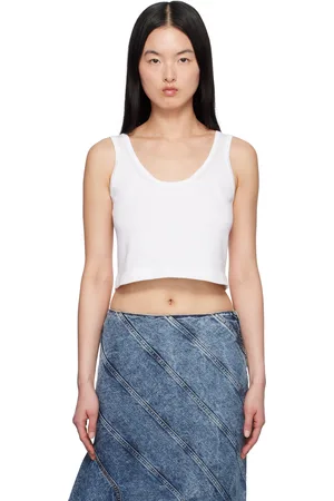 Alaïa White Crop Tank Top