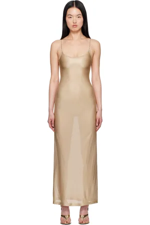 Alaïa Beige Knit Slip Dress