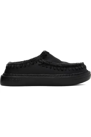 Mou Black Bold Shearling Loafers