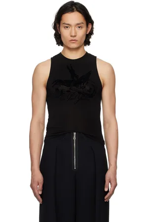 Jean Paul Gaultier Black Flock Tattoo Tank Top