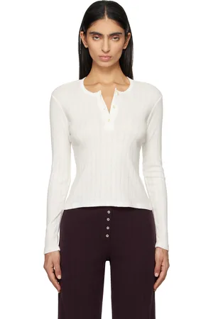 Leset Pointelle Long Sleeve Henley