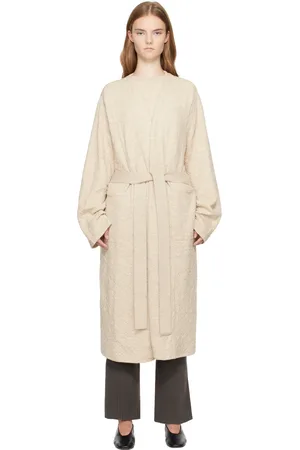 Lauren Manoogian Beige Diamond Quilt Long Cardigan