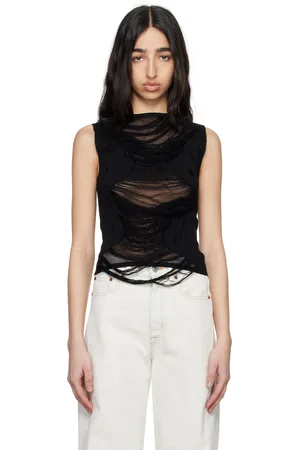 Maison Margiela Black Distressed Tank Top