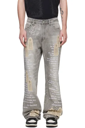 Who Decides War Gray Scripture Jeans