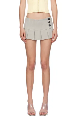 DANIELLE GUIZIO Gray Pleated Miniskirt